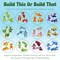 Wrapables Animal Building Blocks Set, 3-in-1 Building Kits for Party Favors, Goodie Bag Stuffer, Stocking Stuffer (Set of 12), Dinosaurs